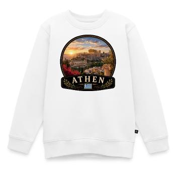 Athènes, Grèce, vacances en ville méditerranéenne - Sweat Premium enfant bio - blanc - Devant - AI Model Kid Male (0cm)