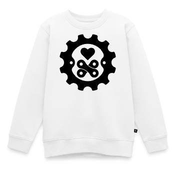 Fahrrad Liebe Zahnkranz Kette Herz - Kinder Premium Organic Sweatshirt - Weiß - Vorne - AI Model Kid Male (0cm)