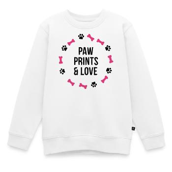 Empreinte de patte Love Dog Bone Dog Maman - Sweat Premium enfant bio - blanc - Devant - AI Model Kid Male (0cm)