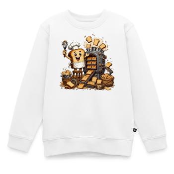 Tranche de pain grillé Küchenheld - Sweat Premium enfant bio - blanc - Devant - AI Model Kid Male (0cm)
