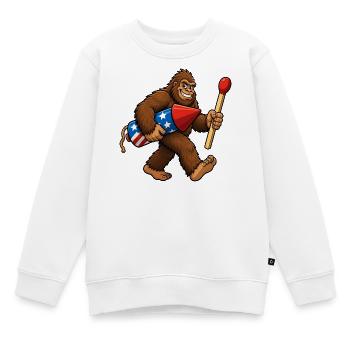 Bigfoot-Feuerwerkskörper zum 4. Juli für Männer - Kinder Premium Organic Sweatshirt - Weiß - Vorne - AI Model Kid Male (0cm)