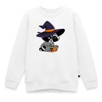 Snuggles der Waschbär im Halloweenkostüm. - Kinder Premium Organic Sweatshirt - Weiß - Vorne - AI Model Kid Male (0cm)