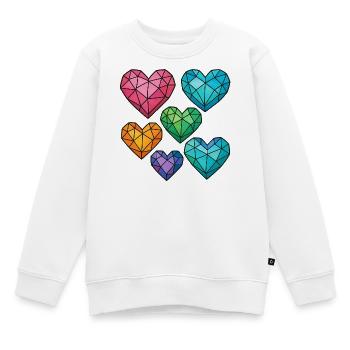 Kristallherzen in verschiedenen Farben - Kinder Premium Organic Sweatshirt - Weiß - Vorne - AI Model Kid Male (0cm)