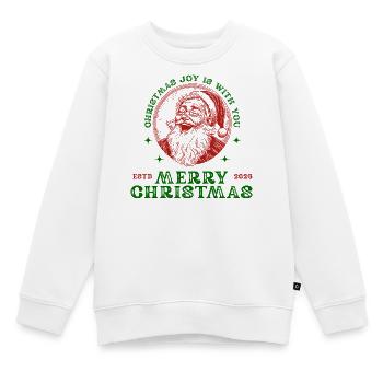 Merry Christmas Santa Retro Weihnachts Geschenk - Kinder Premium Organic Sweatshirt - Weiß - Vorne - AI Model Kid Male (0cm)