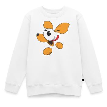 Cute Comic Dog - Kids Premium Organic Sweatshirt - white - Front - AI Model Kid Male (0cm)