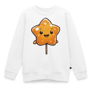 Kawaii Stern-Lutscher - Kinder Premium Organic Sweatshirt - Weiß - Vorne - AI Model Kid Male (0cm)