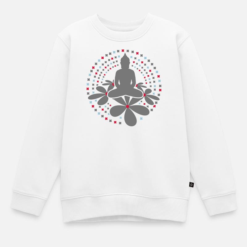 Buddha Mandala - Kids Premium Organic Sweatshirt - white