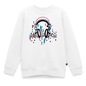 Kopfhörer Equalizer Zeichnung - Kinder Premium Organic Sweatshirt - Weiß - Vorne - AI Model Kid Male (0cm)