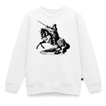 Ritter auf einem Pferd - Kinder Premium Organic Sweatshirt - Weiß - Vorne - AI Model Kid Male (0cm)