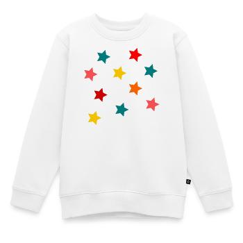 STAR. STAR. STERNE. PARTY. JAHRESTAG. WEIHNACHTEN - Kinder Premium Organic Sweatshirt - Weiß - Vorne - AI Model Kid Male (0cm)