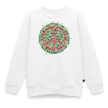 Peace - Symbol in rot-grün Farbenblind - Kinder Premium Organic Sweatshirt - Weiß - Vorne - AI Model Kid Male (0cm)