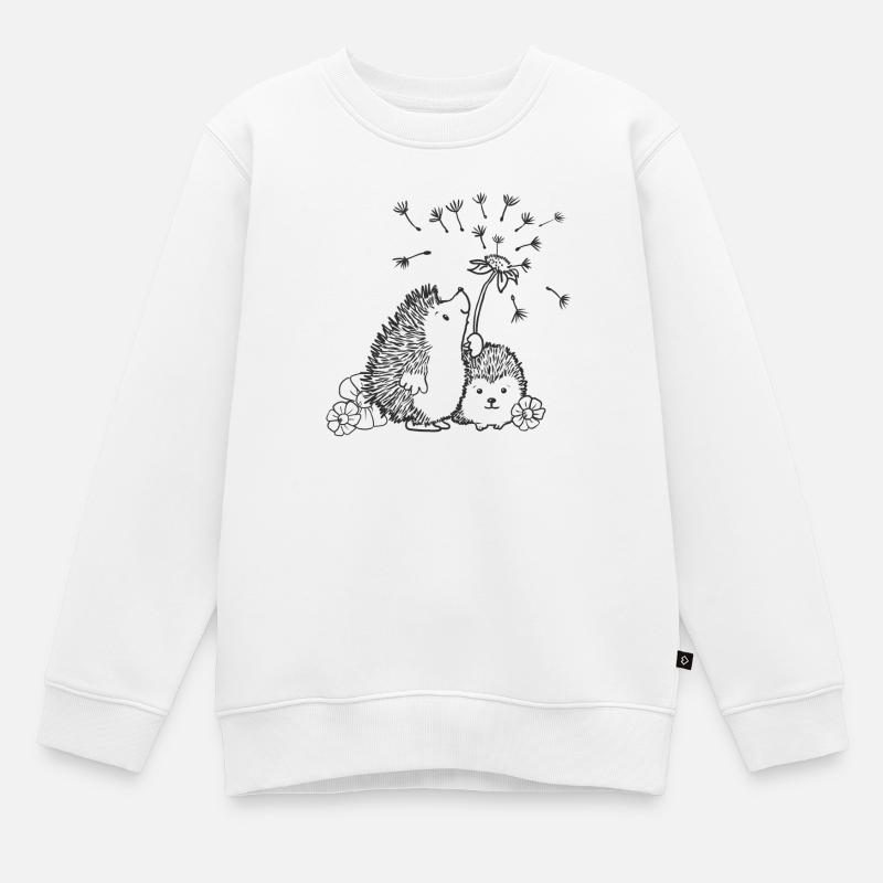 Glückliche Igel - Kinder Premium Organic Sweatshirt - Weiß