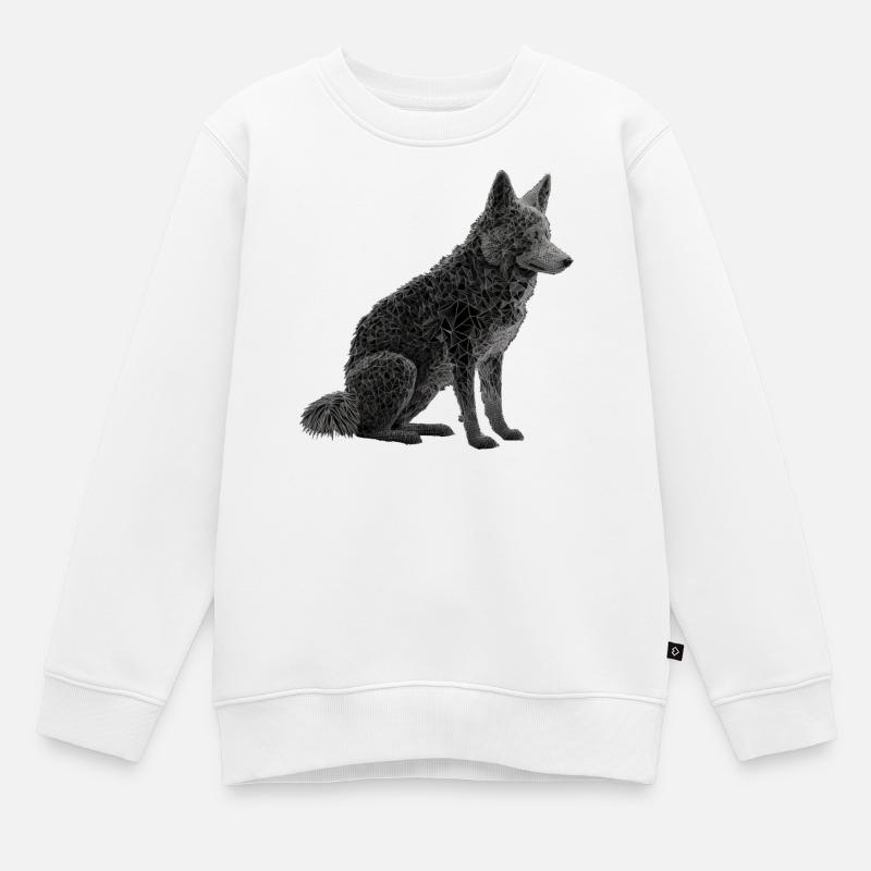 Wolf - Kinder Premium Organic Sweatshirt - Weiß