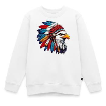 American Indian Eagle American Red Skins - Kids Premium Organic Sweatshirt - white - Front - AI Model Kid Male (0cm)