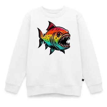 Piranha - Sweat Premium enfant bio - blanc - Devant - AI Model Kid Male (0cm)