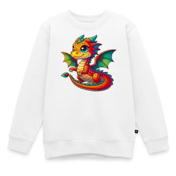 Drache - Kinder Premium Organic Sweatshirt - Weiß - Vorne - AI Model Kid Male (0cm)