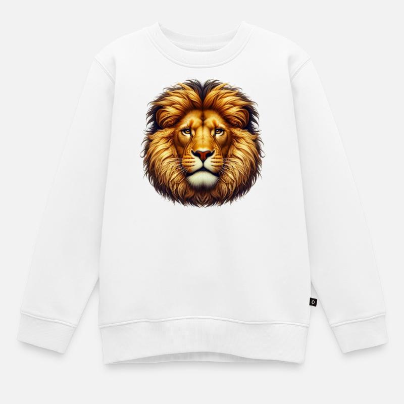 Löwe - Kinder Premium Organic Sweatshirt - Weiß