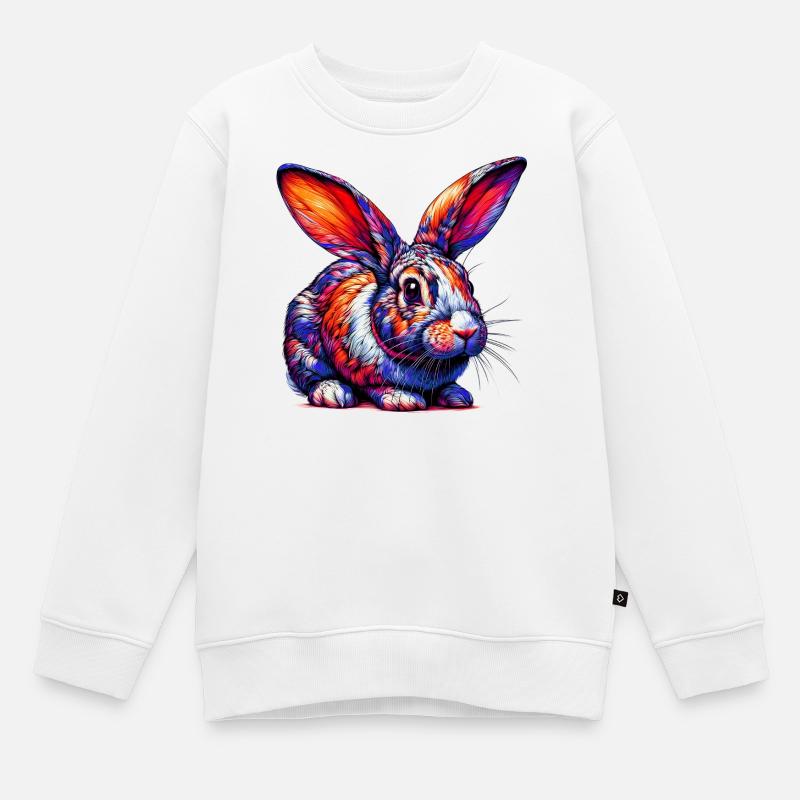 Kaninchen - Kinder Premium Organic Sweatshirt - Weiß