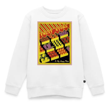 Obstladen Retro Markt Vibes - Kinder Premium Organic Sweatshirt - Weiß - Vorne - AI Model Kid Male (0cm)