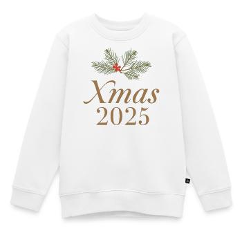 Golden XMAS 2025 – Mistelzweig Design - Kinder Premium Organic Sweatshirt - Weiß - Vorne - AI Model Kid Male (0cm)