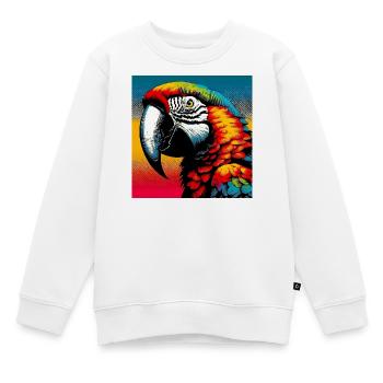 Papagei - Kinder Premium Organic Sweatshirt - Weiß - Vorne - AI Model Kid Male (0cm)