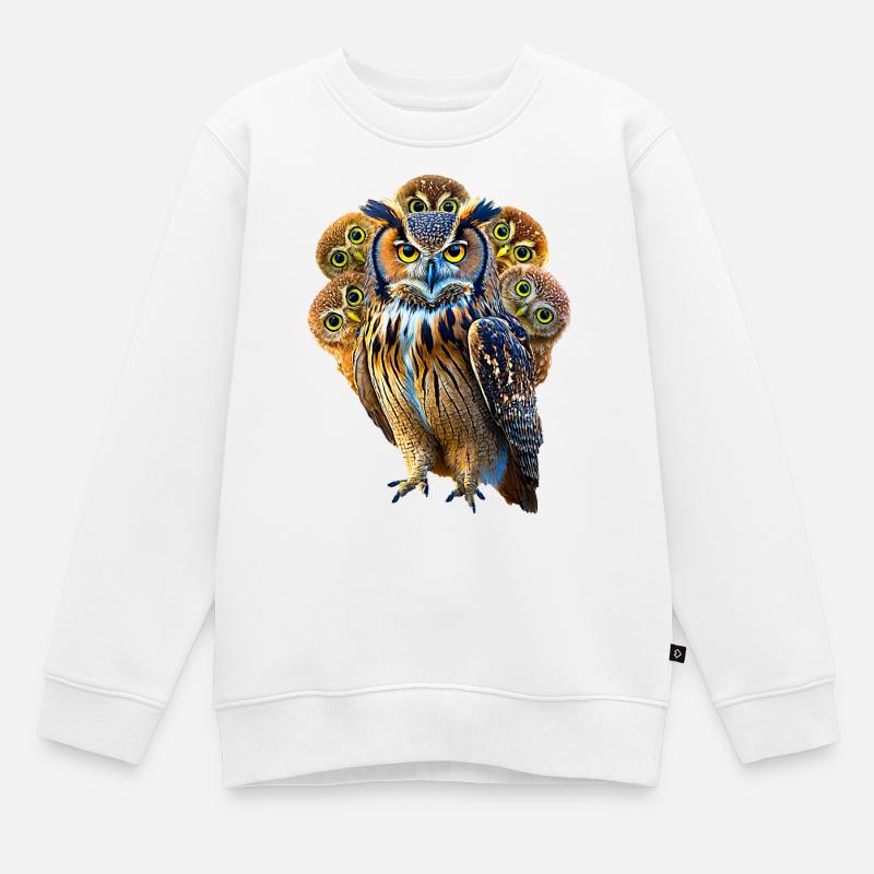 Eule - Kinder Premium Organic Sweatshirt - Weiß