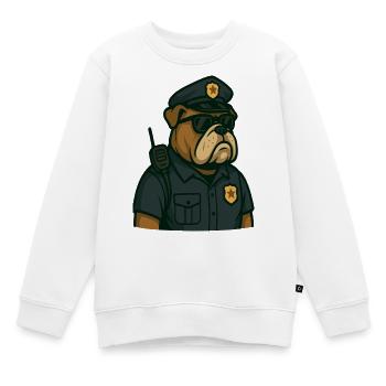 Bulldogge Polizist Karikatur - Kinder Premium Organic Sweatshirt - Weiß - Vorne - AI Model Kid Male (0cm)