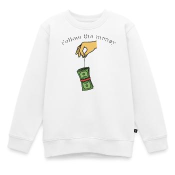 Suis l’argent - Sweat Premium enfant bio - blanc - Devant - AI Model Kid Male (0cm)