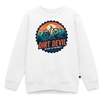 Hymne du VTT Dirt Devil - Sweat Premium enfant bio - blanc - Devant - AI Model Kid Male (0cm)