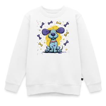 Stardog en orbite colorée - Sweat Premium enfant bio - blanc - Devant - AI Model Kid Male (0cm)