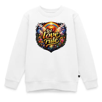 Lass die Liebe herrschen - Kinder Premium Organic Sweatshirt - Weiß - Vorne - AI Model Kid Male (0cm)