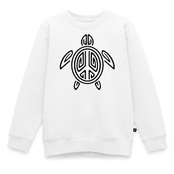 Turtle Peace - Kinder Premium Organic Sweatshirt - Weiß - Vorne - AI Model Kid Male (0cm)