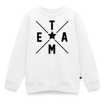 Équipe - Sweat Premium enfant bio - blanc - Devant - AI Model Kid Male (0cm)