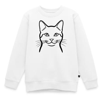 Gribouillis de Chat Minimum Animaux - Sweat Premium enfant bio - blanc - Devant - AI Model Kid Male (0cm)