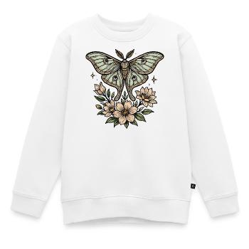 Motte mit Blütenbouquet - Kinder Premium Organic Sweatshirt - Weiß - Vorne - AI Model Kid Male (0cm)
