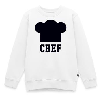 Toque Chef - Cuisine - Cuisinier - Sweat Premium enfant bio - blanc - Devant - AI Model Kid Male (0cm)