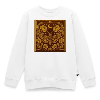 Mondbeschienener Motte im Floral Arc - Kinder Premium Organic Sweatshirt - Weiß - Vorne - AI Model Kid Male (0cm)