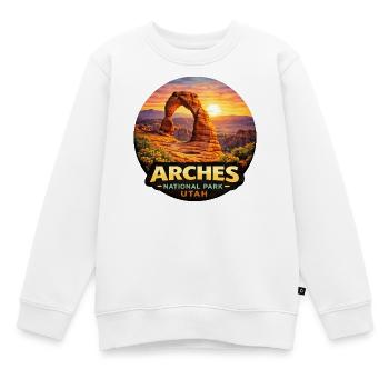 Arches Nationalpark Utah Delicate Arch  - Kinder Premium Organic Sweatshirt - Weiß - Vorne - AI Model Kid Male (0cm)