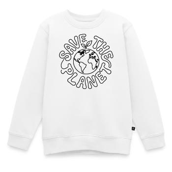 Rette den Planeten - Kinder Premium Organic Sweatshirt - Weiß - Vorne - AI Model Kid Male (0cm)