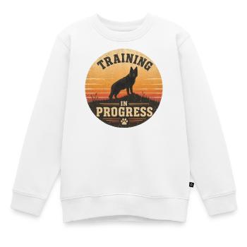 Training in Progress - Kinder Premium Organic Sweatshirt - Weiß - Vorne - AI Model Kid Male (0cm)