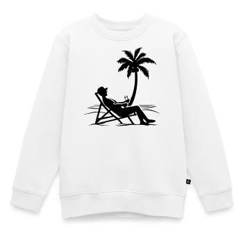 Sommer Relaxen Urlaub - Kinder Premium Organic Sweatshirt - Weiß - Vorne - AI Model Kid Male (0cm)