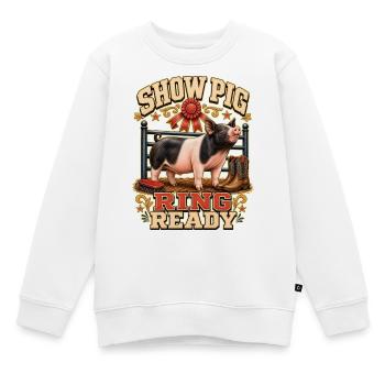 SHOW PIG RING READY - Kinder Premium Organic Sweatshirt - Weiß - Vorne - AI Model Kid Male (0cm)