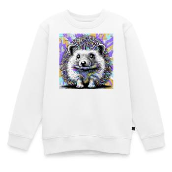 Igel - Kinder Premium Organic Sweatshirt - Weiß - Vorne - AI Model Kid Male (0cm)