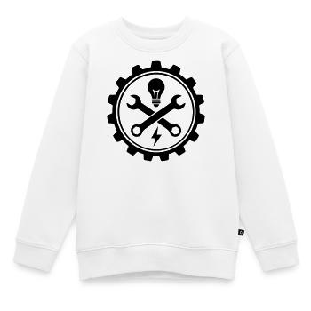 Outils et équipements d’électricien - Sweat Premium enfant bio - blanc - Devant - AI Model Kid Male (0cm)