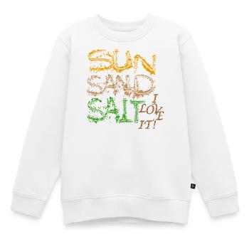 Sonne Sand Salz  - Kinder Premium Organic Sweatshirt - Weiß - Vorne - AI Model Kid Male (0cm)