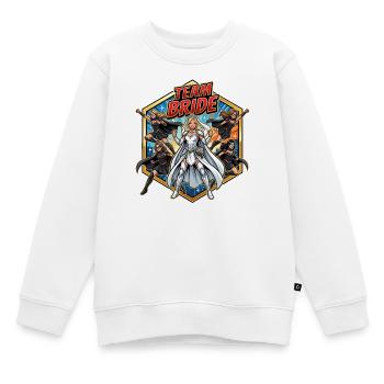 Comic de la Superhéroïne de la Mariée de l’Équipe - Sweat Premium enfant bio - blanc - Devant - AI Model Kid Male (0cm)