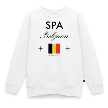 Spa Belgien Koordinaten Reise Souvenir - Kinder Premium Organic Sweatshirt - Weiß - Vorne - AI Model Kid Male (0cm)