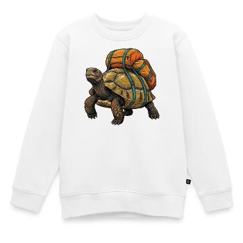 Wanderschildkröte – Outdoor-Abenteuer - Kinder Premium Organic Sweatshirt - Weiß - Vorne - AI Model Kid Male (0cm)