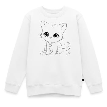Bitte laden Sie das Bild herunter - Kinder Premium Organic Sweatshirt - Weiß - Vorne - AI Model Kid Male (0cm)