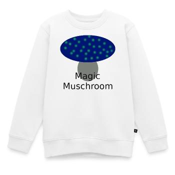 Neonblauer Pilzzauber - Kinder Premium Organic Sweatshirt - Weiß - Vorne - AI Model Kid Male (0cm)